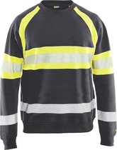 Blaklader Sweater High Vis - Medium Grijs/High Vis Geel - S