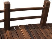 Outsunny Tuinbrug houten brug houten voetbrug vijverbrug sierbrug met leuning tot 180 kg 844-132