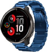 Strap-it Garmin Venu 2 Plus stalen band - blauw