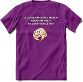 Iedereen mag het weten T-Shirt | Grappig Abraham 50 Jaar Verjaardag Kleding Cadeau | Dames – Heren - Paars - M