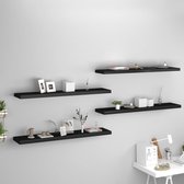 Decoways - Wandschappen zwevend 4 stuks 120x23,5x3,8 cm MDF zwart