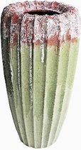Pot de Fleurs PTMD Linex - H105 x Ø56 cm - Céramique - Vert