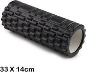 Itchic® Grid Foam Roller - 33 Centimeter - Triggerpoint Massage - Yoga - Pilates - Fitness - Massage Roller - Foamrollers - Zwart