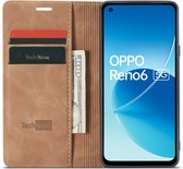 Oppo Reno 6 5G Hoesje - Book Case Slimline Bruin