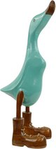Wooden duck turquoise L