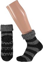 Apollo Huissokken Dames - Wollen Sokken - Warme Sokken - Antislip - Zwart - Maat 39-42