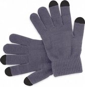 Gebreide Touchscreen Handschoenen Grijs met Zwart | Maat