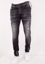 Stonewashed Slim-fit Heren jeans Stretch -DC-007- Zwart