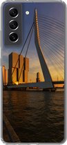 Geschikt voor Samsung Galaxy S21 FE hoesje - Rotterdam - Zonsondergang - Erasmus - Siliconen Telefoonhoesje