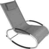 Kamyra® Comfortabele Schommelstoel voor Buiten - Tuinstoel, Tuinstoelen - Voor Volwassenen & Kinderen - Aluminium - Grijs
