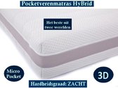 Aloe Vera - Eenpersoons Matras 3D -MICROPOCKET HYBRID 7 ZONE 25 CM - Zacht ligcomfort - 70x210/25