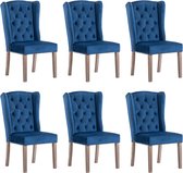 Medina Eetkamerstoelen 6 st fluweel blauw