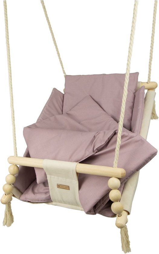 Babywiegschommel - max. 20 kg - crème, lichtroze van Childhome — afbeelding 4