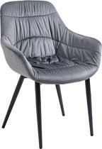 Fauteuil met honingraat quilten fluwelen grijs