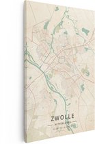 Artaza - Peinture sur Canevas - Carte de la ville Zwolle à Beige - 20x30 - Petit - Photo sur Toile - Impression sur Toile