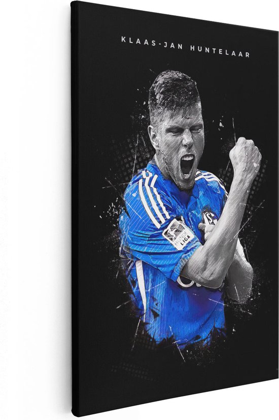 Artaza Canvas Schilderij Klaas-Jan Huntelaar bij FC Schalke 04 - 20x30 - Klein - Foto Op Canvas - Canvas Print