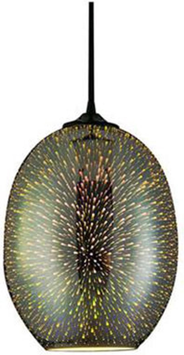LED Hanglamp 3D - Quanta - Ovaal - Chroom Glas - E27