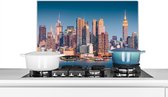 Spatscherm keuken 60x40 cm - Kookplaat achterwand New York - Water - Manhattan - Muurbeschermer - Spatwand fornuis - Hoogwaardig aluminium