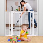 Traphekje - Traphek Zonder Boren- 75-103cm Veiligheidshek - Veiligheidshekje - Voor Baby’s, Kinderen, Peuters & Huisdieren - Wit