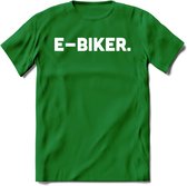 E-bike Fiets T-Shirt | Wielrennen | Mountainbike | MTB | Kleding - Donker Groen - L