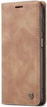 Samsung Galaxy A13 Bookcase hoesje - CaseMe - Effen Tan - Kunstleer