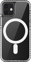 Apple iPhone 12 Hoesje - Mobigear - MagSafe Serie - Hard Kunststof Backcover - Transparant / Zwart - Hoesje Geschikt Voor Apple iPhone 12