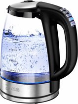 BrightWise® Devisib Waterkoker PRO Glas 2,0 Liter LED verlichting - Variabele Temperatuur - Waterkoker Retro - Heetwaterdispenser - Droogkook Beveiliging - Waterkoker Design - Warmhoud Functi