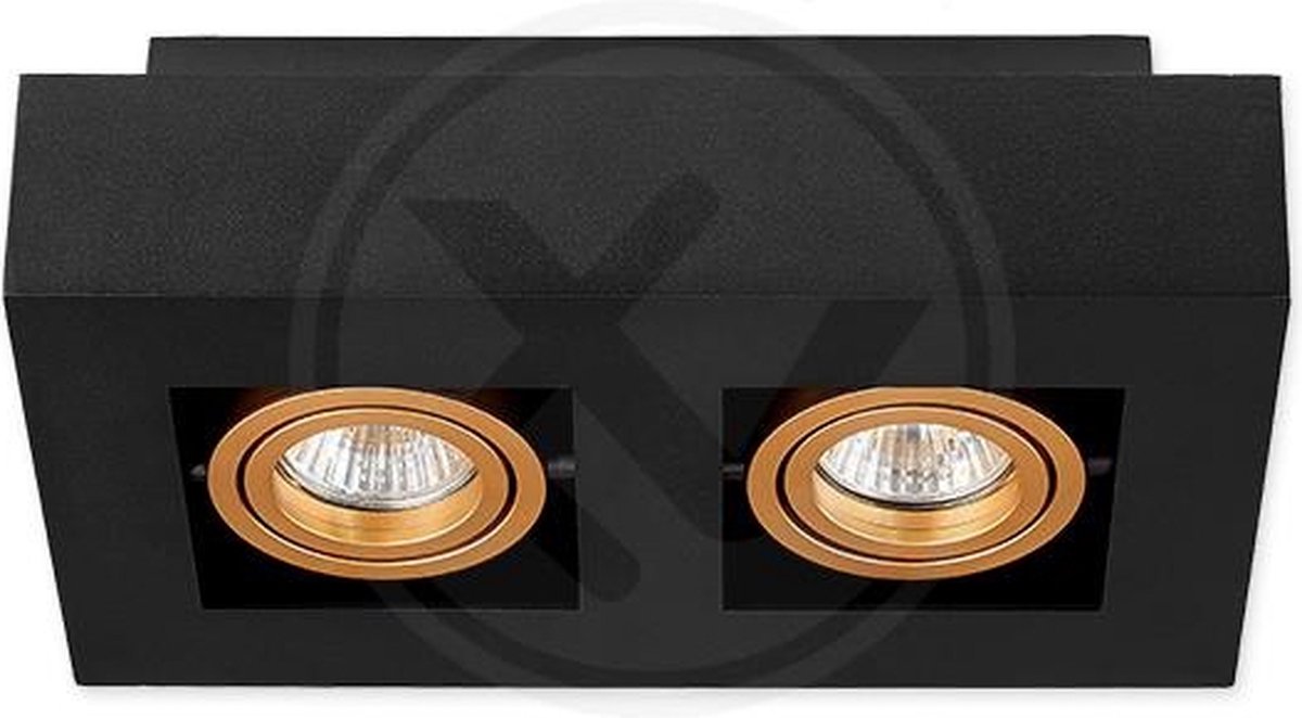 LvT - LED Plafondspot zwart goud - 2x GU10 fitting