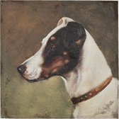 Canvasschilderij 60*3*60 cm Bruin, Groen Canvas Hond Schilderij Wanddecoratie