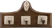 Wandkapstok 3 haken 28*8*18 cm Bruin Hout Decoratieve Kapstok