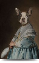 Maison de France - Glas Hondenportret bulldog dame - plexiglas - 80 x 120 cm