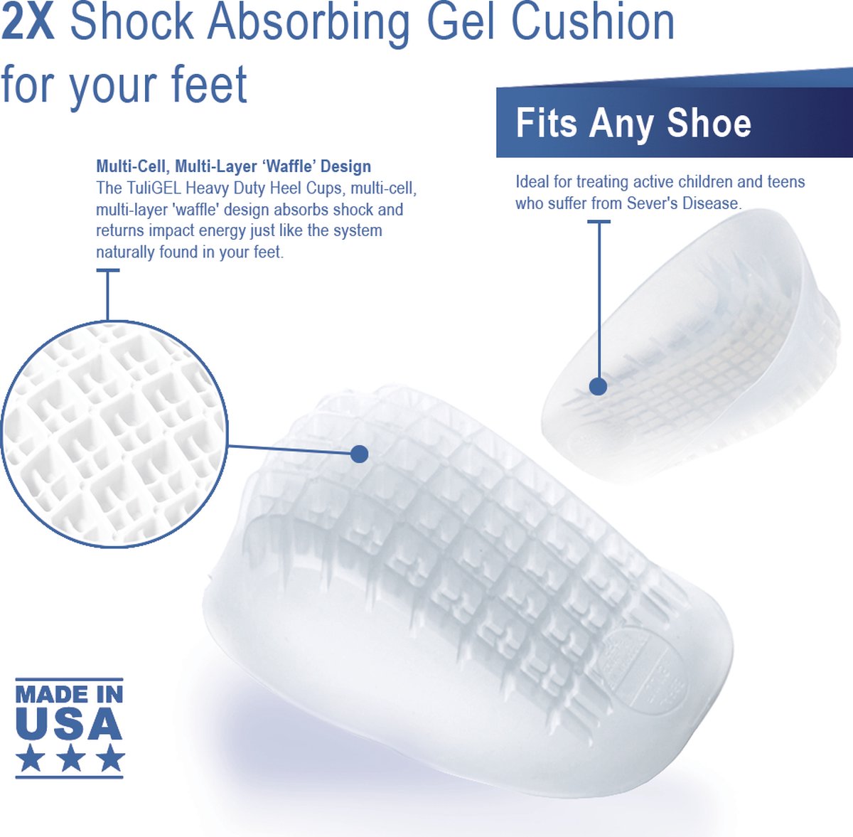 Tuli's Klassieke Gel Heel Cups Regular (Onder 79Kg