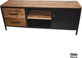 Tv kast industrieel | lizzy | Mangohout | Mango | naturel | 150 x 37 x 58(h) cm