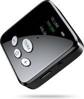 DrPhone StreamX14 – 2 in-1 Bluetooth 5.0 Zender & Ontvanger - Plug And Play – Display Scherm - Zwart