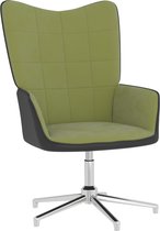 vidaXL Relaxstoel fluweel en PVC lichtgroen