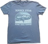 Seasick Steve Heren Tshirt -S- Sonic Soul Surfer Blauw