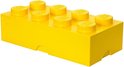 Boîte de rangement LEGO jaune en forme de brique à 8 tenons.