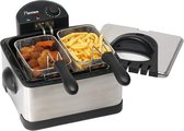 LuxuryLiving -  Frituurpan - Friteuse - Frietpan - Frituurmachine - 4,5 Liter - 2000W - Zilver/zwart 4-delig - RVS