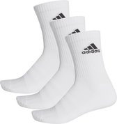 adidas - Cushioned Crew Socks 3 Pairs - Witte Sokken - 37 - 39 - Wit