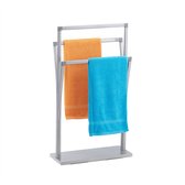Relaxdays handdoekrek staand - 3 stangen - handdoekhouder metaal - rek handdoeken modern
