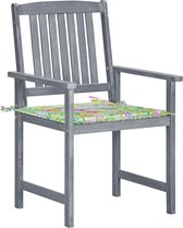 Decoways - Tuinstoelen 6 st met kussens massief acaciahout grijs