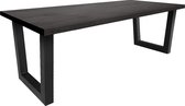 Zwarte eikenhouten tafel - u-poot onderstel - extra dik blad