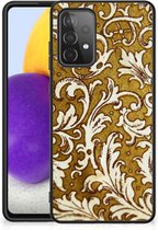 Hoesje maken Geschikt voor Samsung Galaxy A72 (5G/4G) Smartphone Hoesje met Zwarte rand Barok Goud