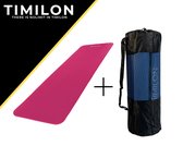 Timilon® - fitness mat - inclusief draagtas en draagriem - yoga mat - 180 x 61 x 1,5cm - Sportmat - roze
