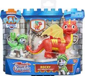 PAW Patrol Figurines articulées Rescue Knights Rocky and Dragon Flame, jouets pour enfants à partir de 3 ans