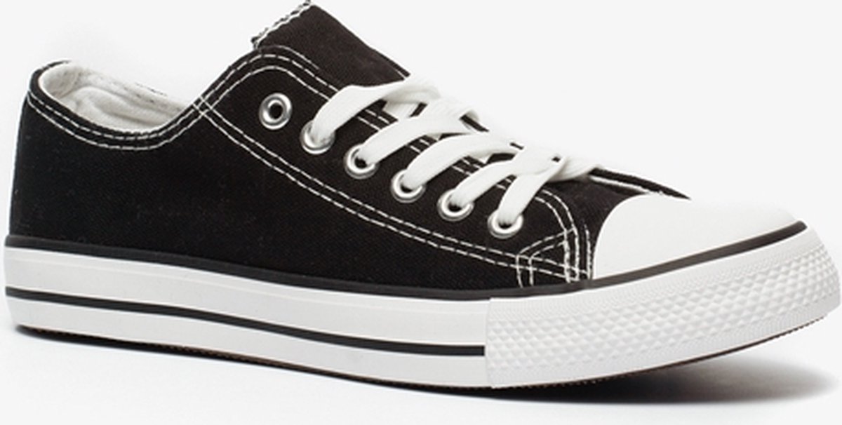 Canvas dames sneakers - Zwart - Maat 38 | bol.com