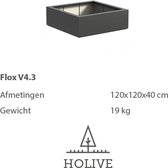 Polyester Flox V4.3 Vierkant 120x120x40 cm. Plantenbak