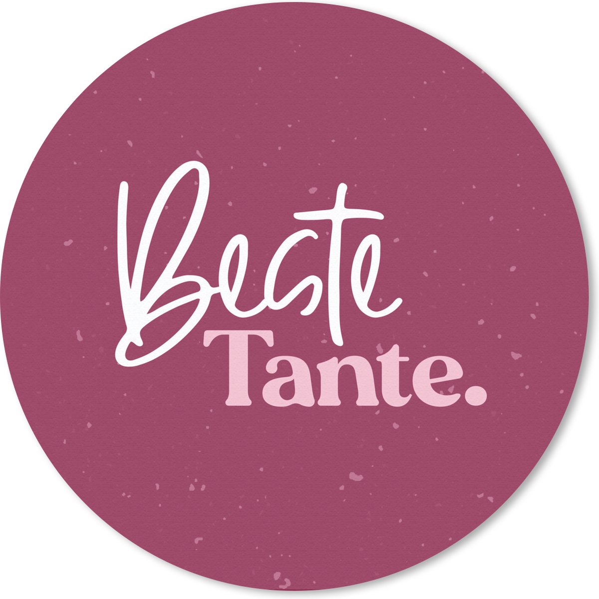Muismat rond 20x20 cm - Mousepad 'Beste tante' - Roze - Spreuken - Quotes - Ronde muismatten