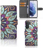 Mobiel Bookcase Geschikt voor Samsung Galaxy S22 Plus Smartphone Hoesje Purple Flower