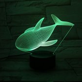 3D Led Lamp Met Gravering - RGB 7 Kleuren - Walvis
